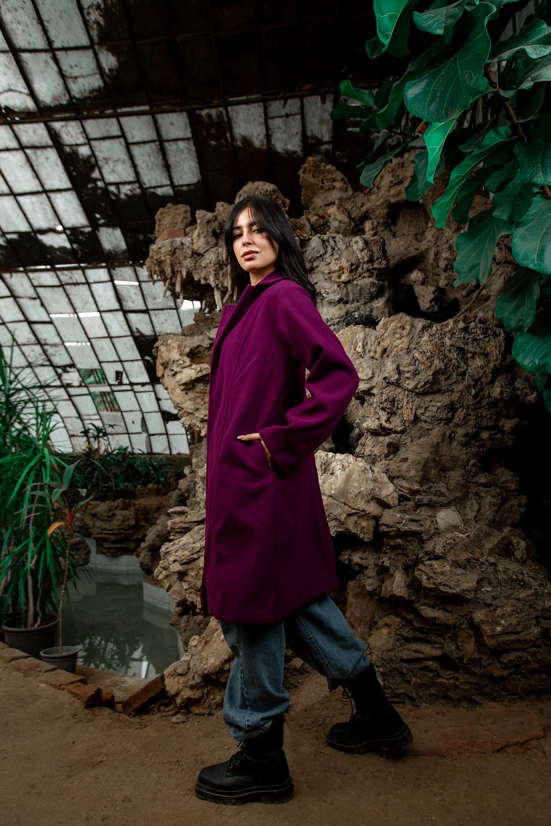Allure Coat - Dark Purple
