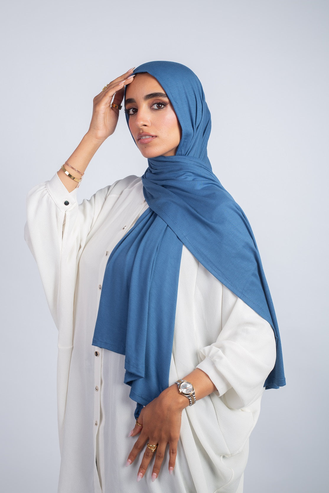 Cotton Lycra Jersey Denim Blue – Scarf Sale
