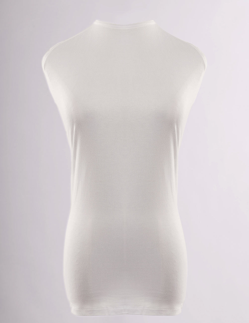 Cotton Undershirt Round Neck- Off White - Le Voile Americas