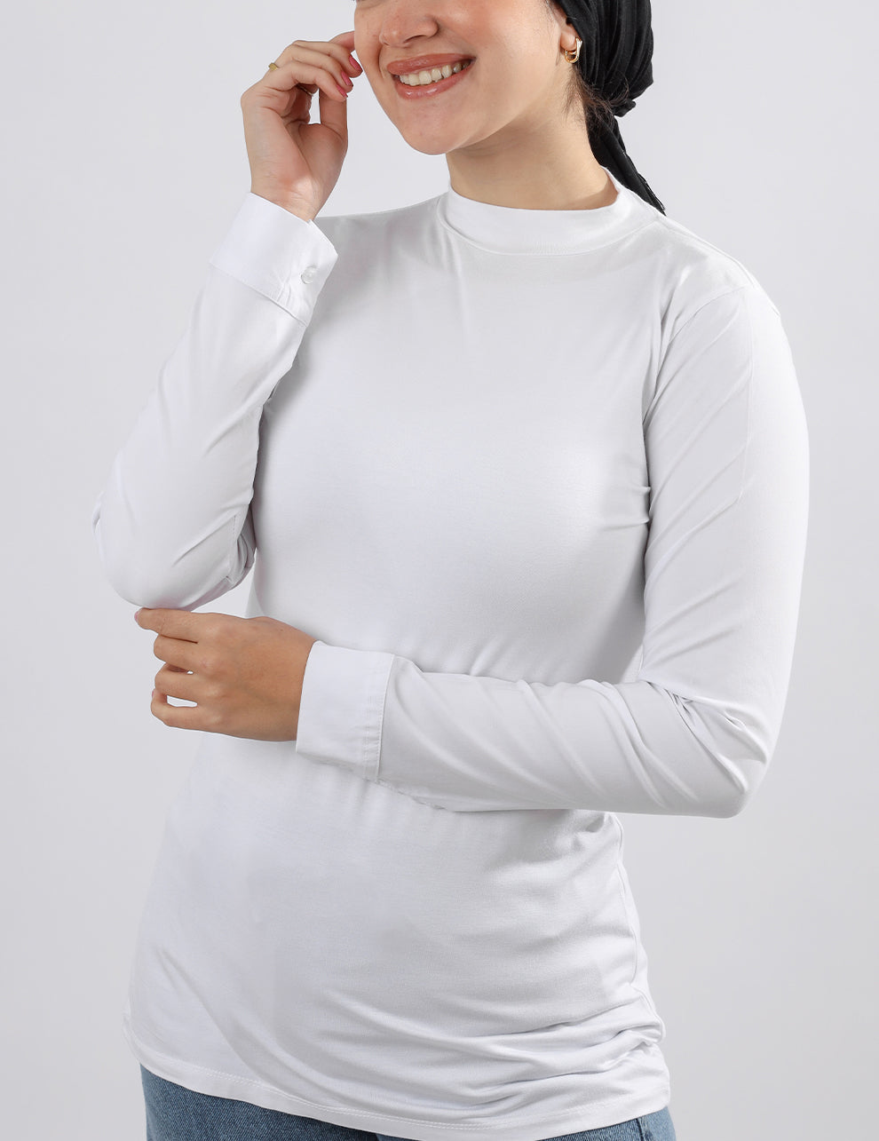 Chemise Sleeves Basic Undershirt-White - Le Voile Americas