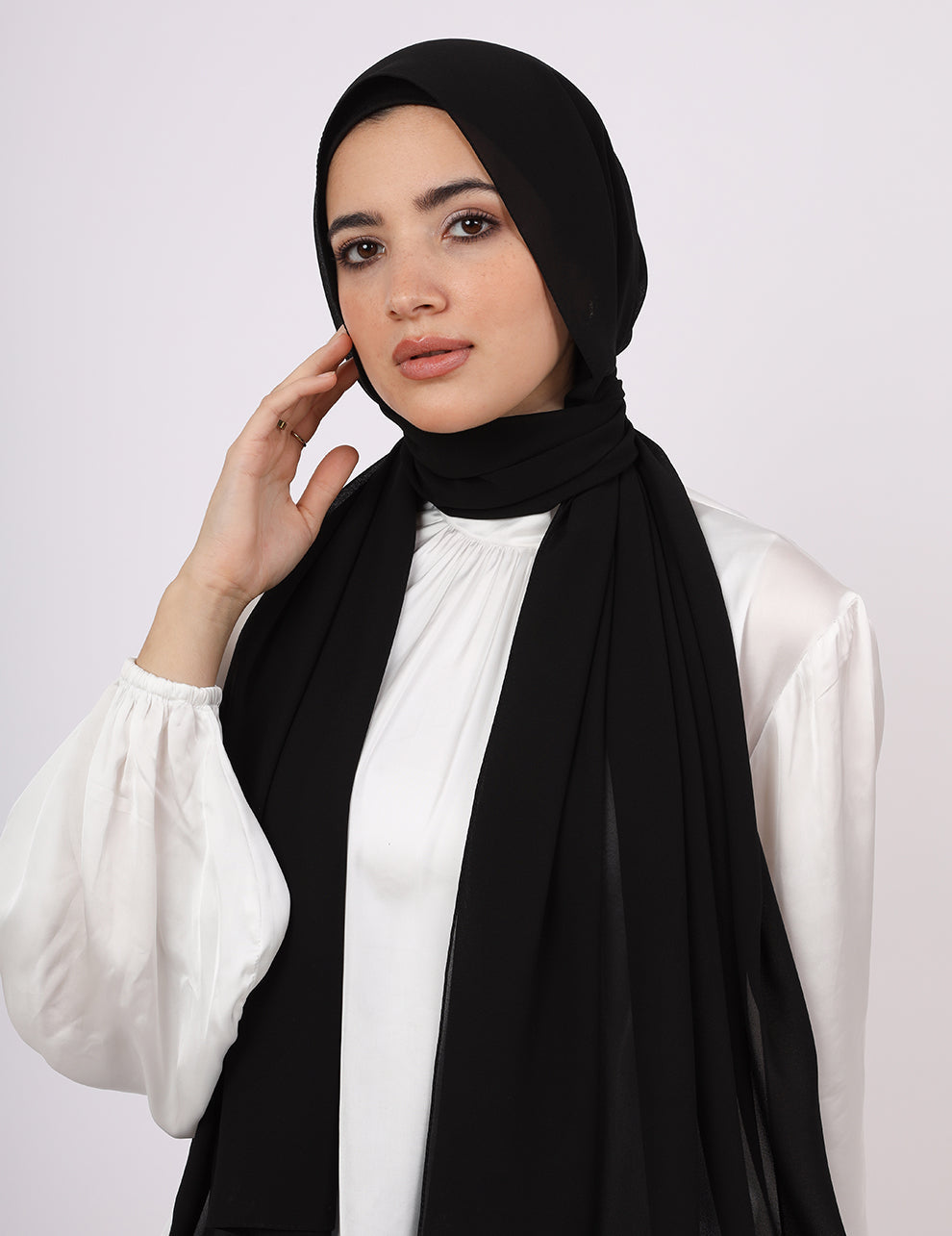 Premium Chiffon Hijab- Black - Le Voile Americas