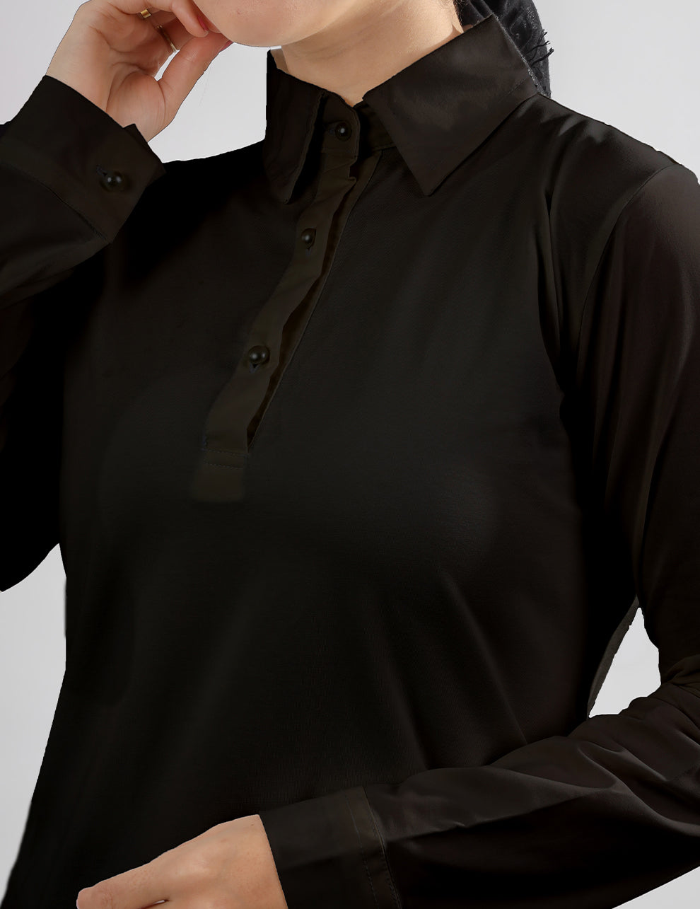 Full Chemise Cotton Body-Black - Le Voile Americas