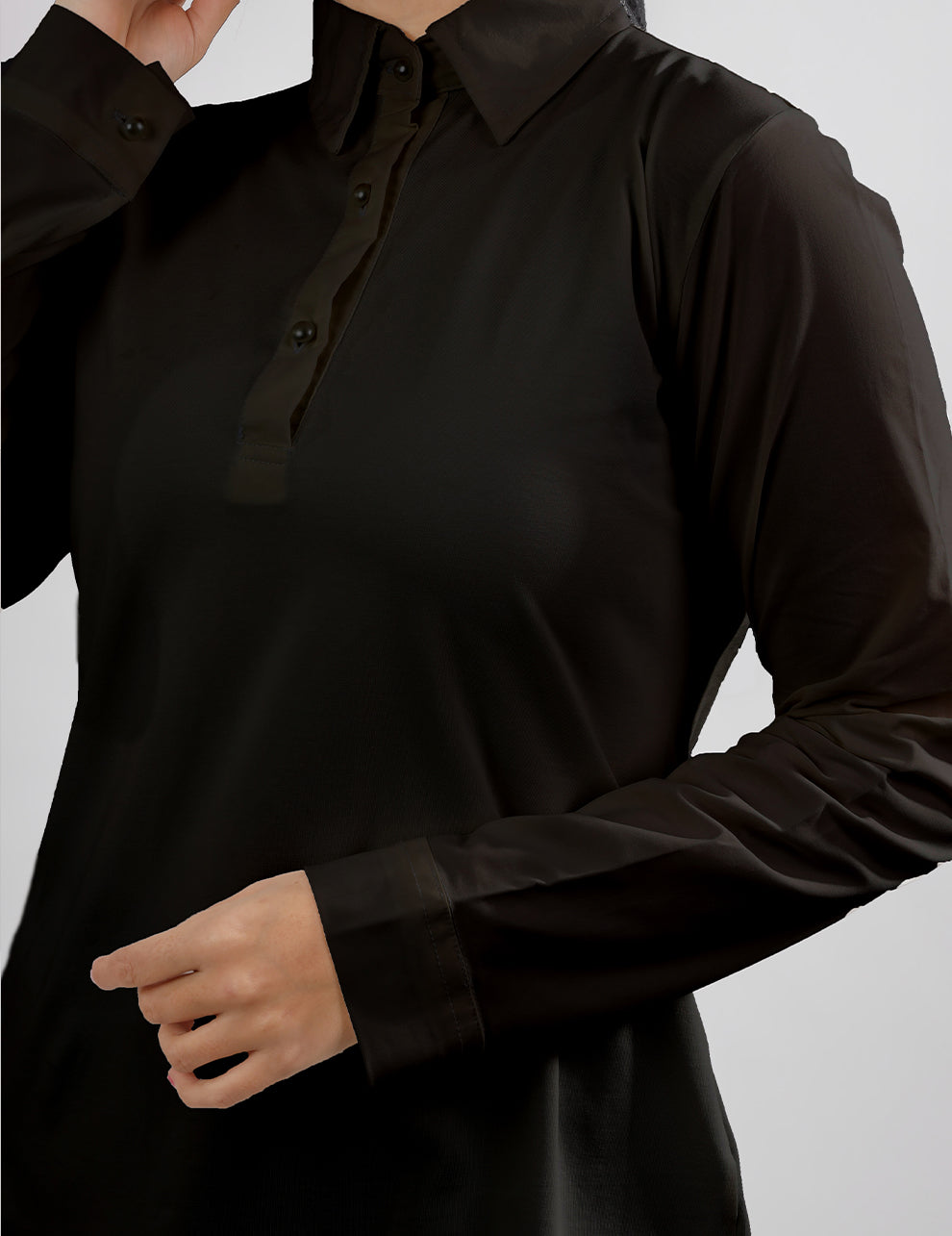 Full Chemise Cotton Body-Black - Le Voile Americas