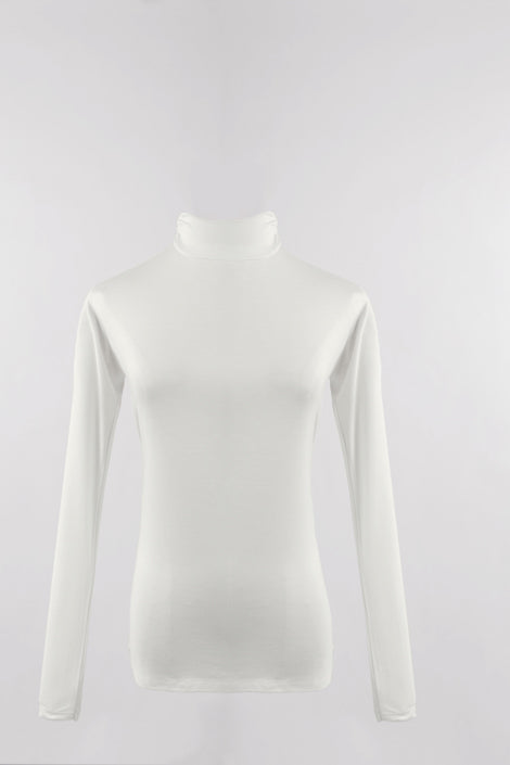 Cotton Undershirt Short Neck-Off White - Le Voile Americas