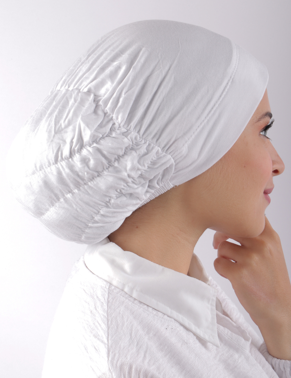 Cotton Kuwaiti Underscarf - White