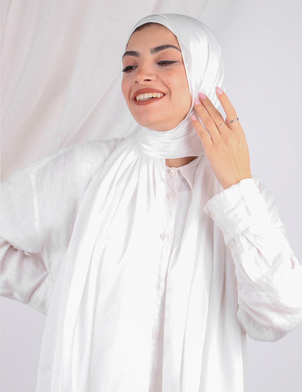 Perfect Satin Hijab - White - Le Voile Americas