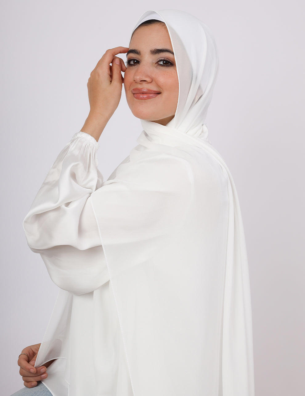 Premium Chiffon Hijab-Off White - Le Voile Americas