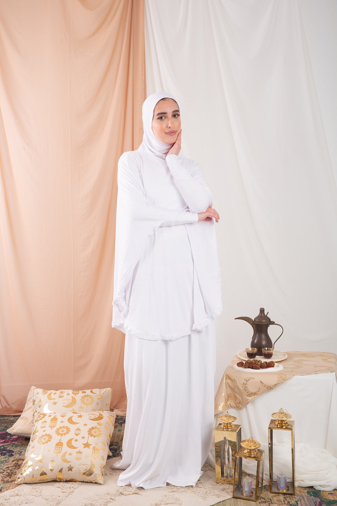 Lycra Prayer Set - White