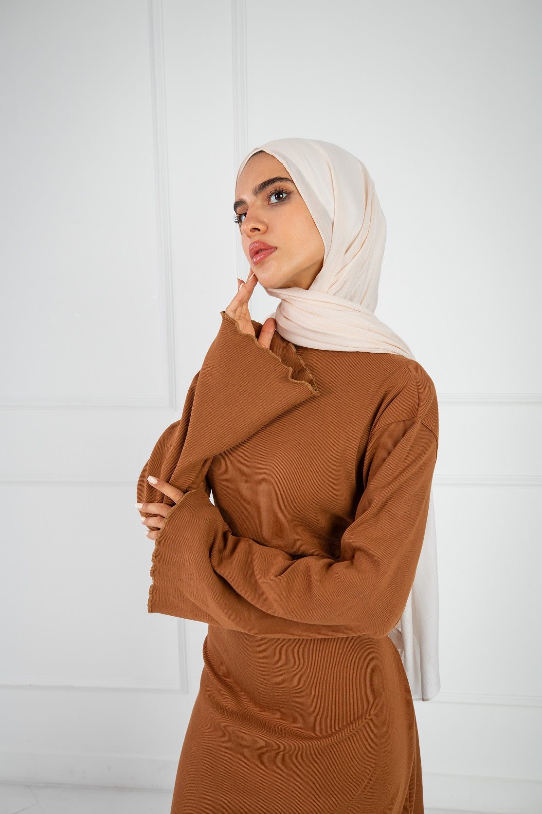 Shapely Dress - Cinnamon Brown