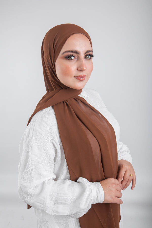 Essential Chiffon Hijab-Sepia Brown