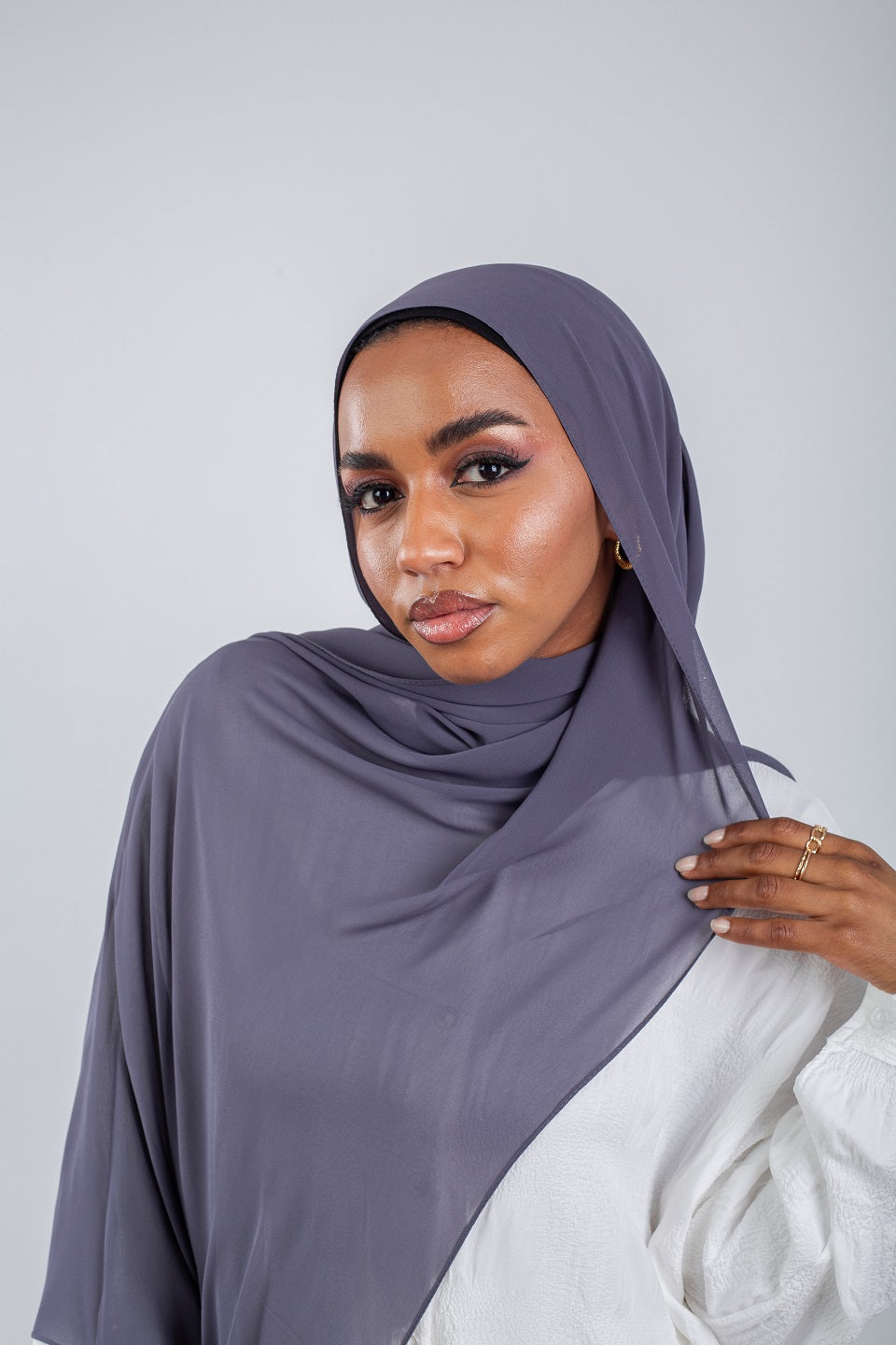 Essential Chiffon Hijab-Slate Grey