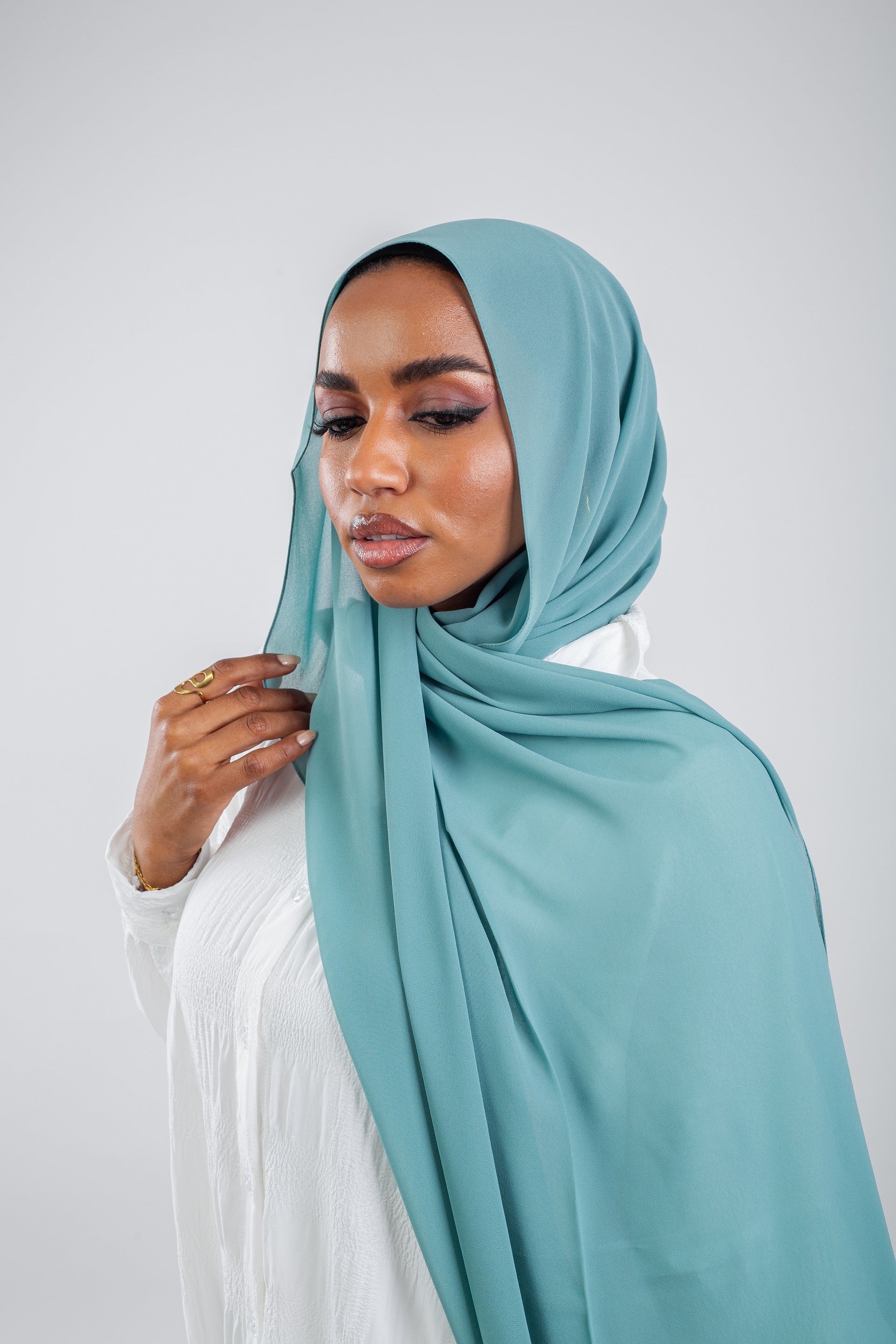 Essential Chiffon Hijab-Seafoam Blue