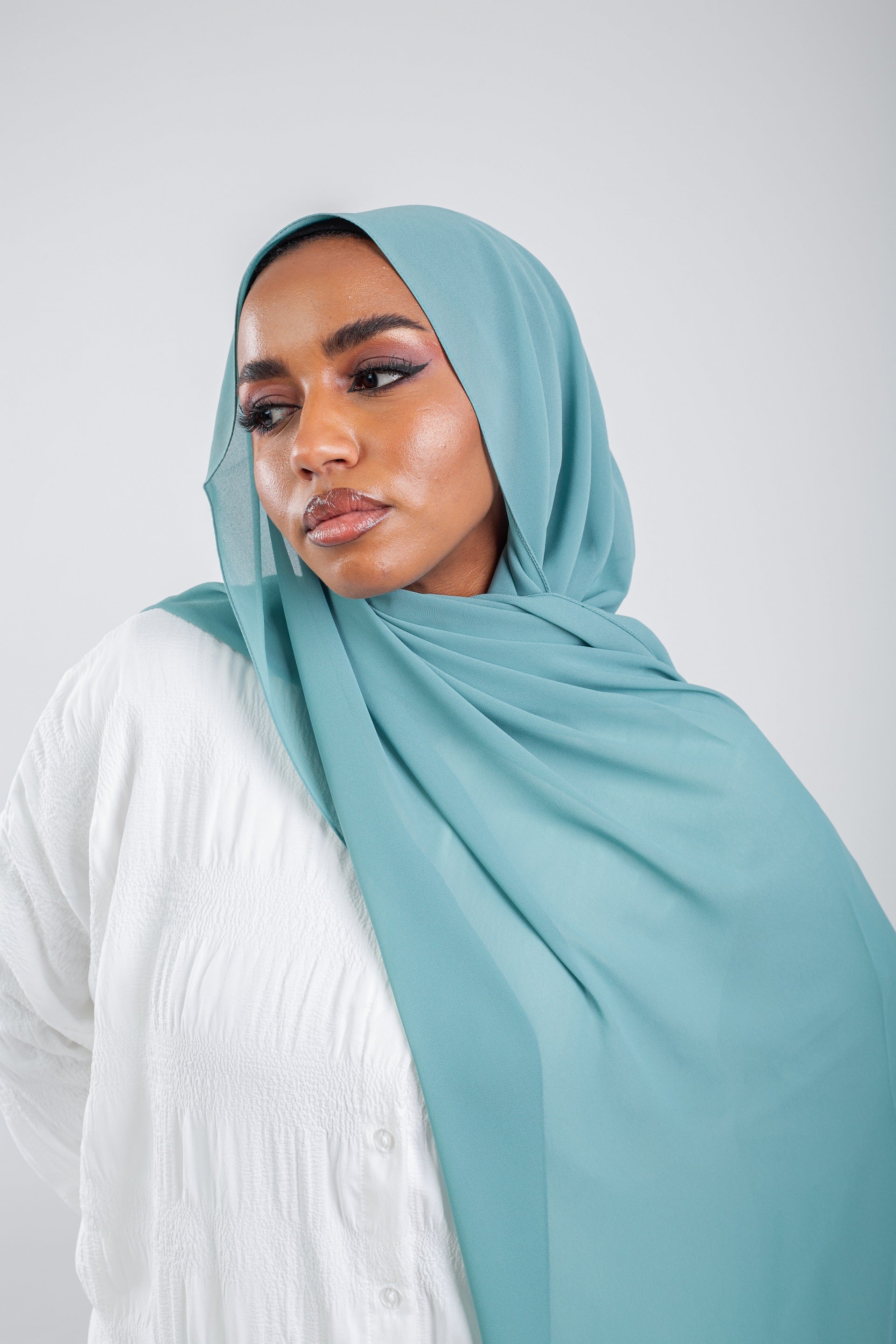 Essential Chiffon Hijab-Seafoam Blue