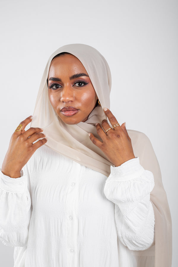 Essential Chiffon Hijab-Bone Beige