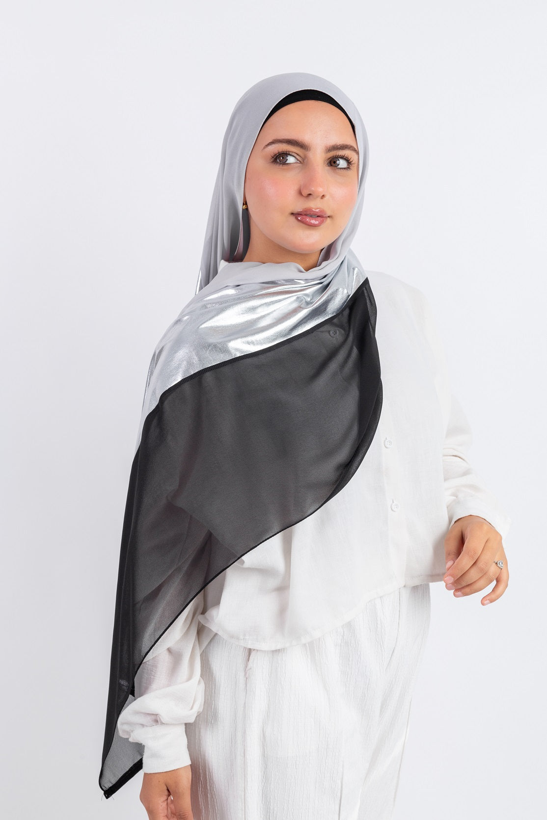 Leathered Chiffon - Light Grey