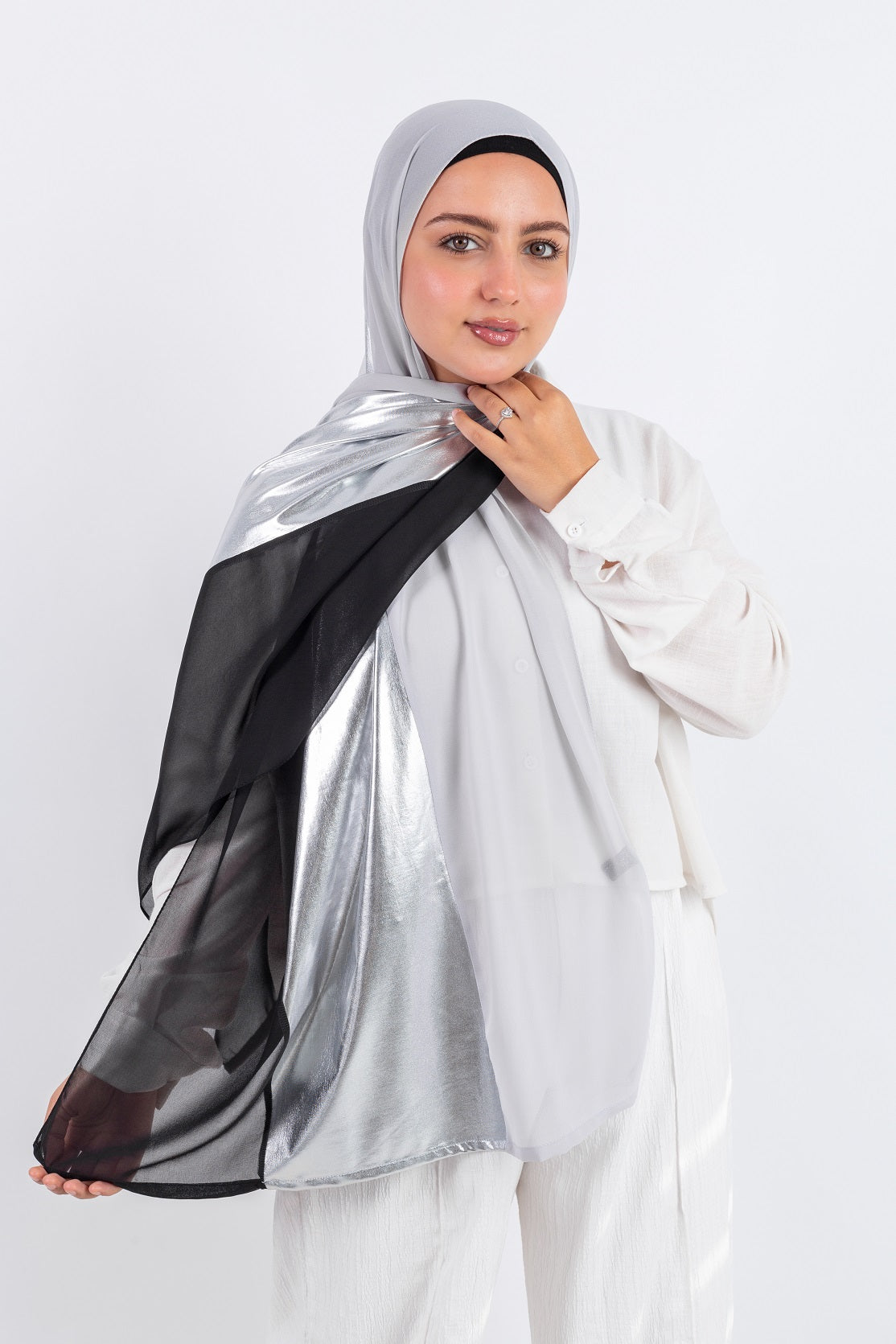 Leathered Chiffon - Light Grey