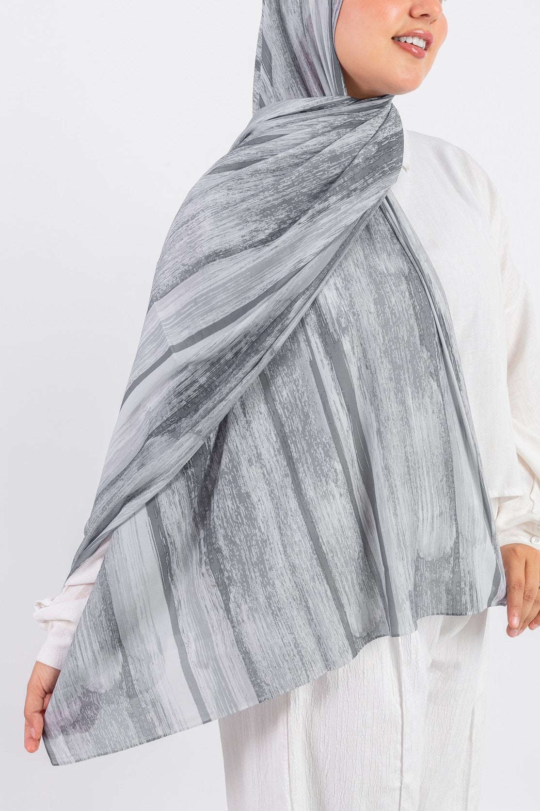 Stripy Chiffon - Grey