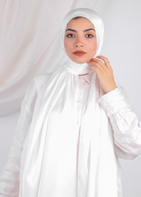 Perfect Satin Hijab - White - Le Voile Americas