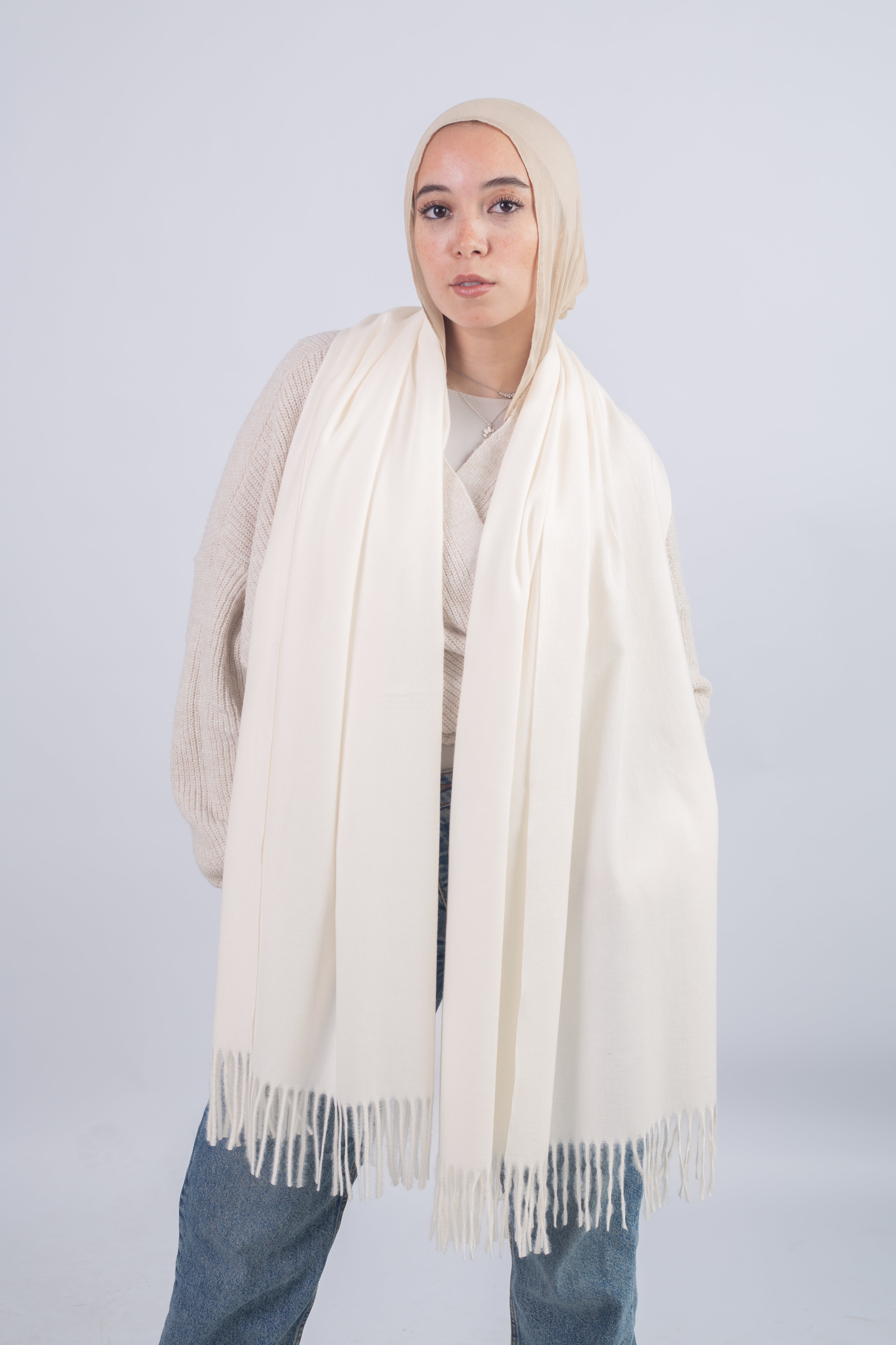 Plain Shawl - Off White