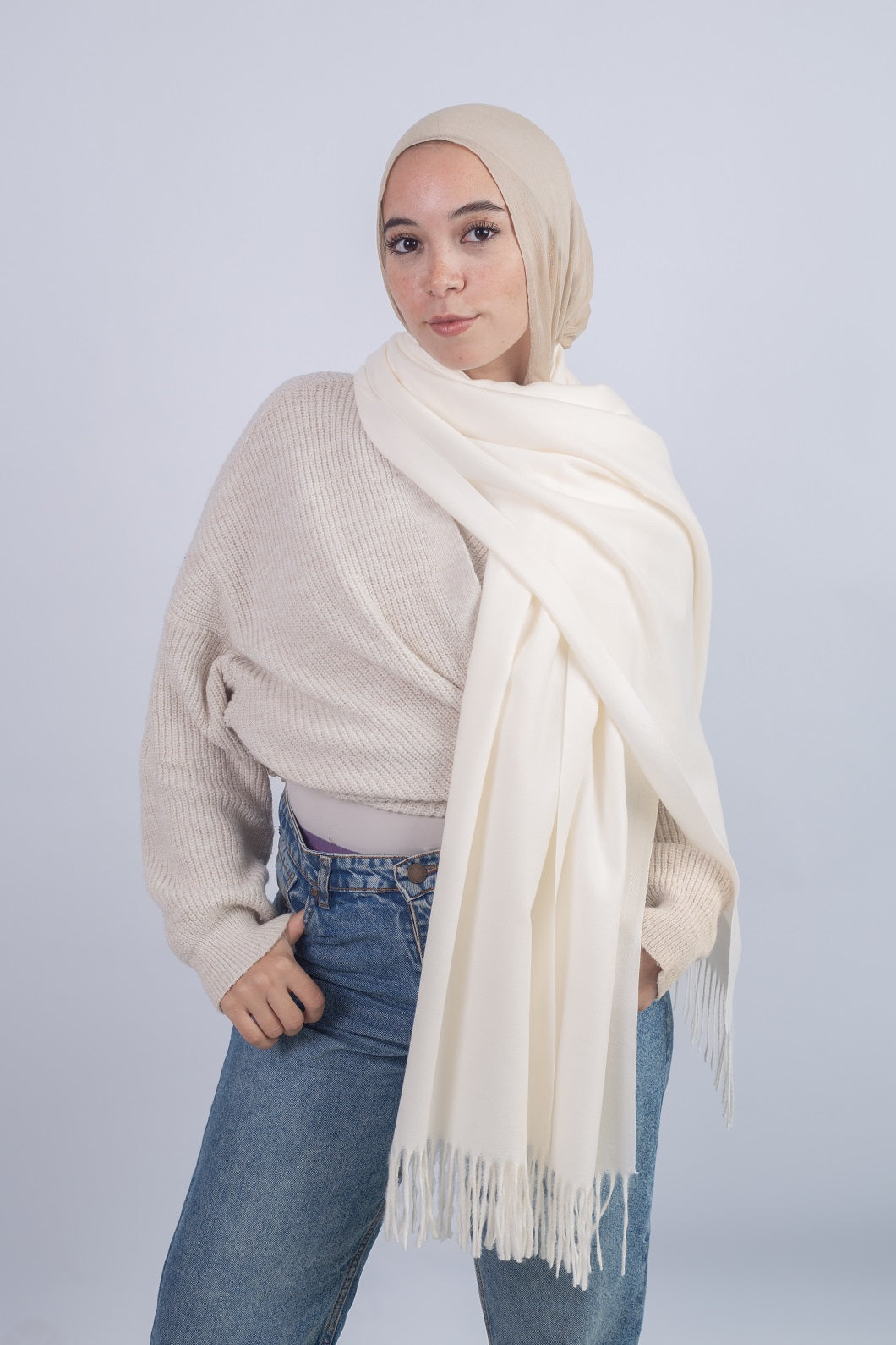 Plain Shawl - Off White