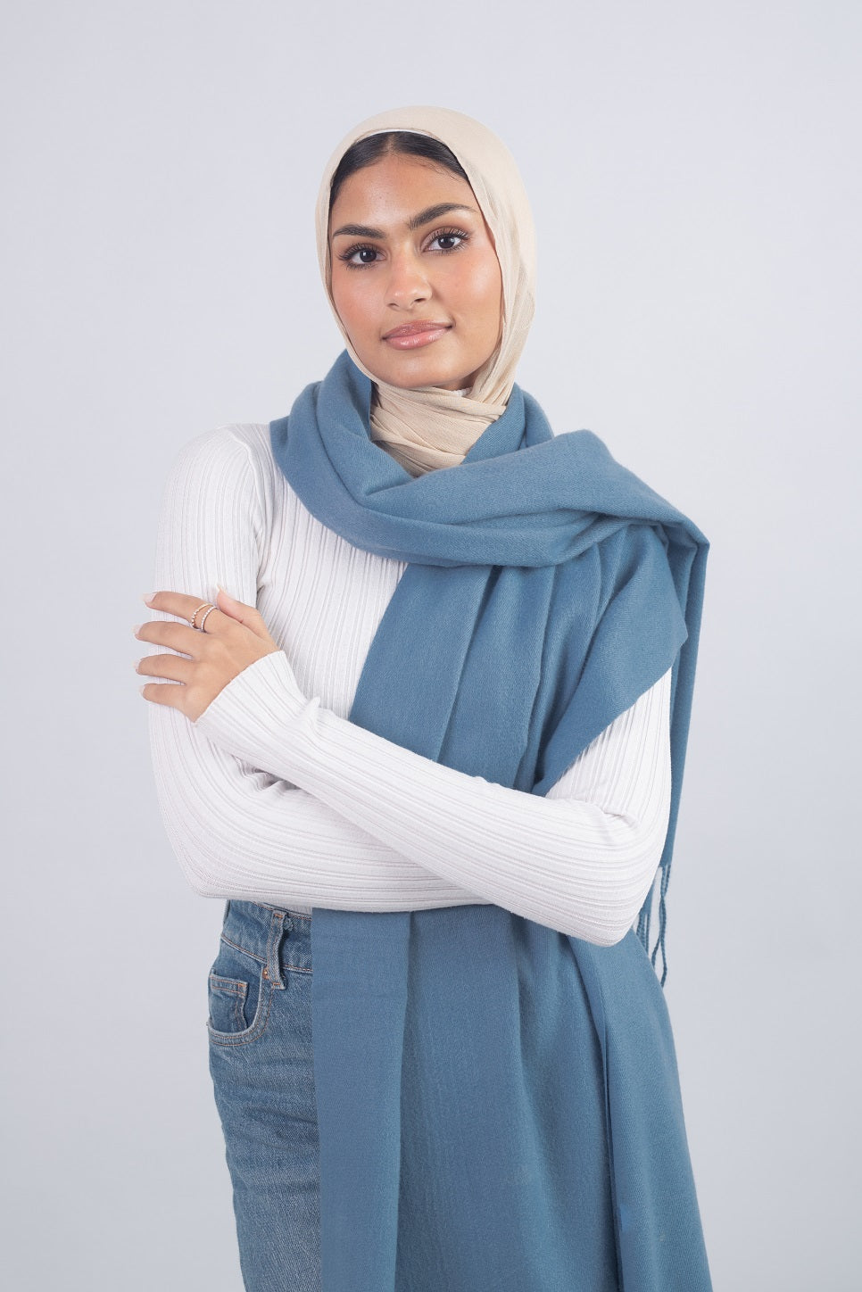 Plain Shawl - Denim Blue