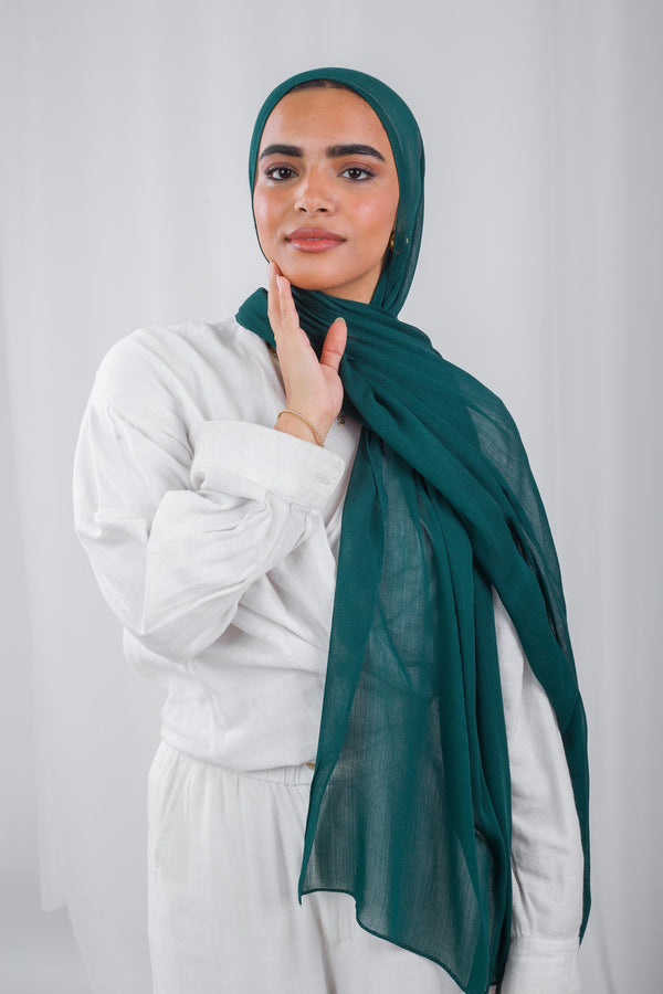 Crinkle Modal Hijab -Petrol