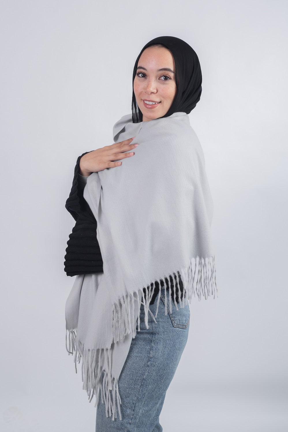 Plain Shawl - Light Grey