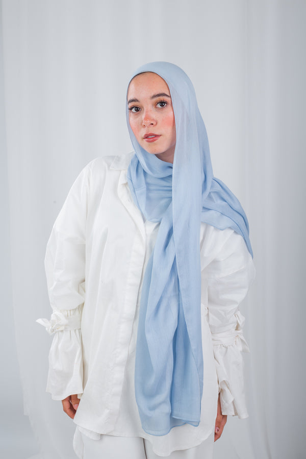 Crinkle Modal Hijab - Baby Blue