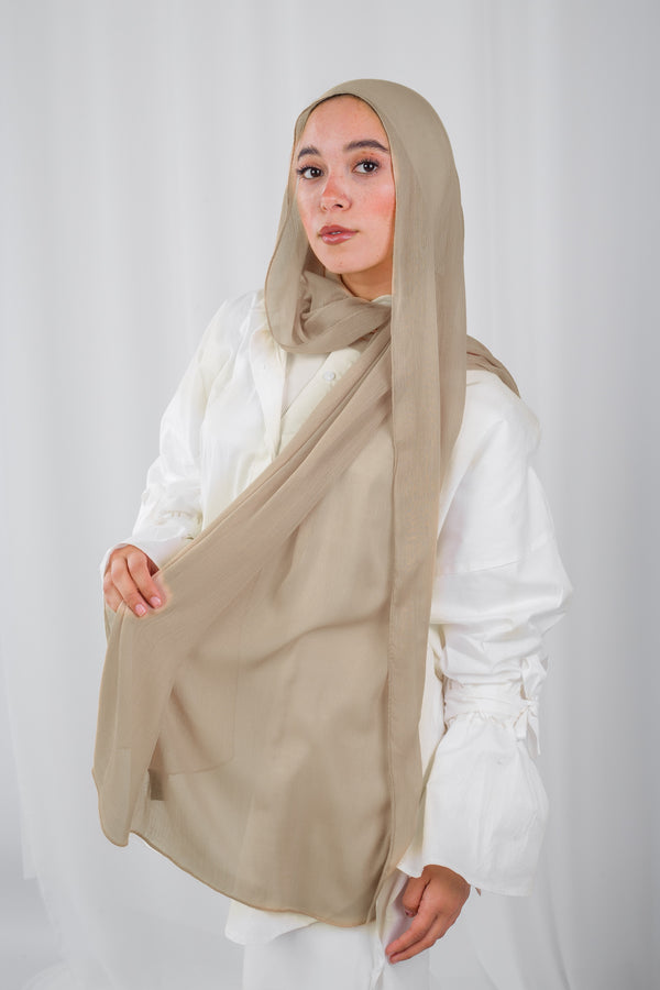 Crinkle Modal Hijab - Mushroom Grey