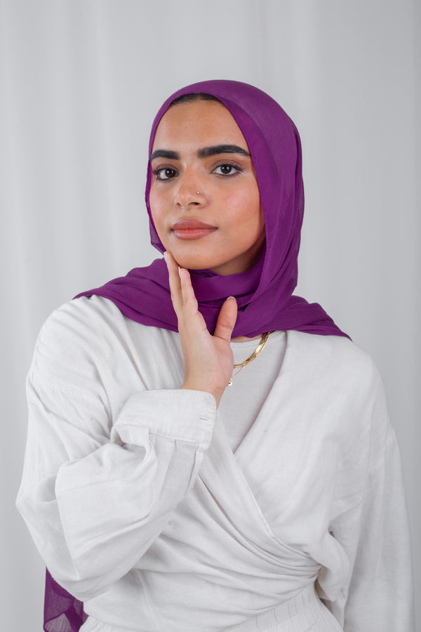 Crinkle Modal Hijab -Purple