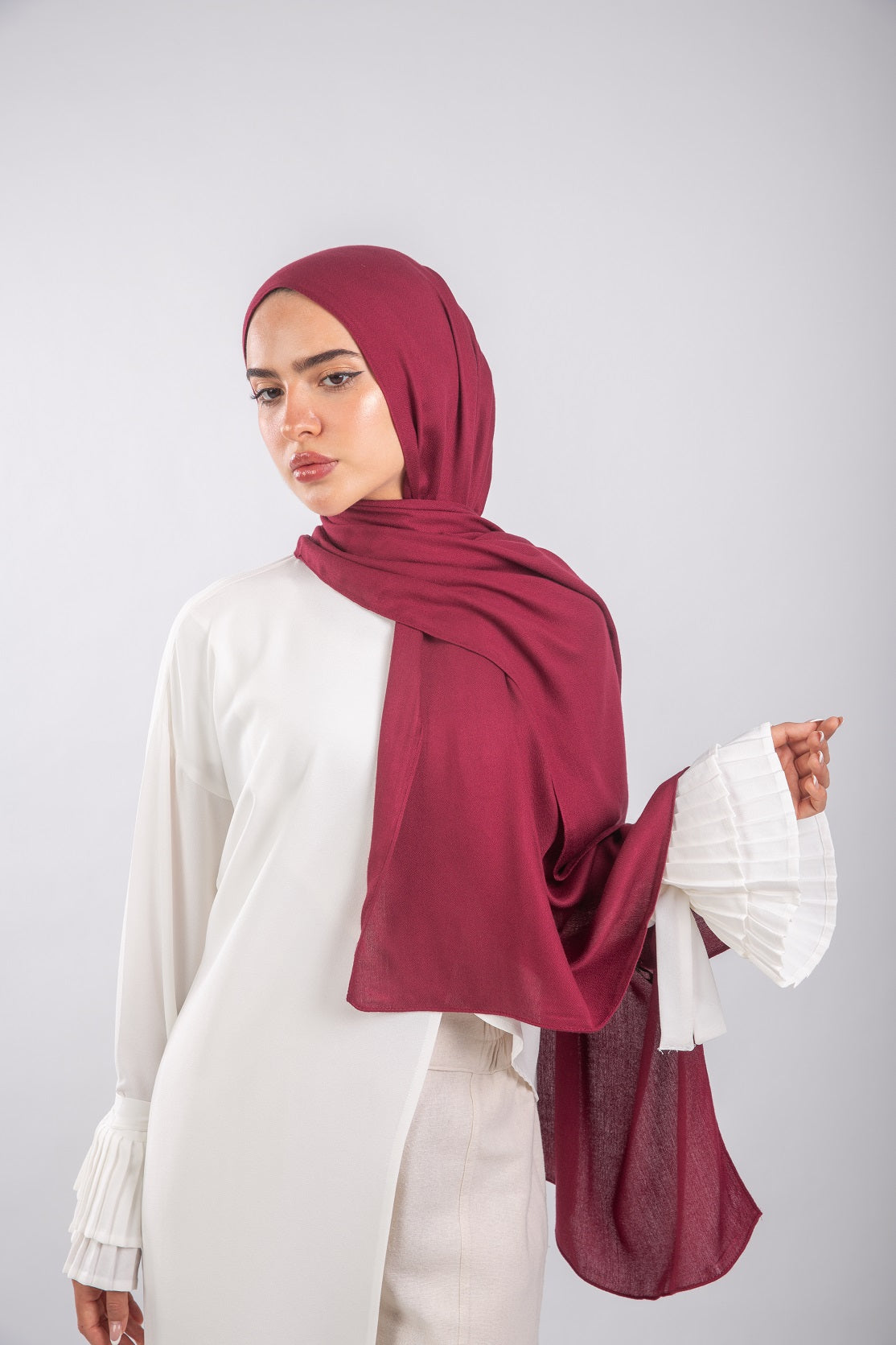 Elegance Modal Hijab - Wine Red