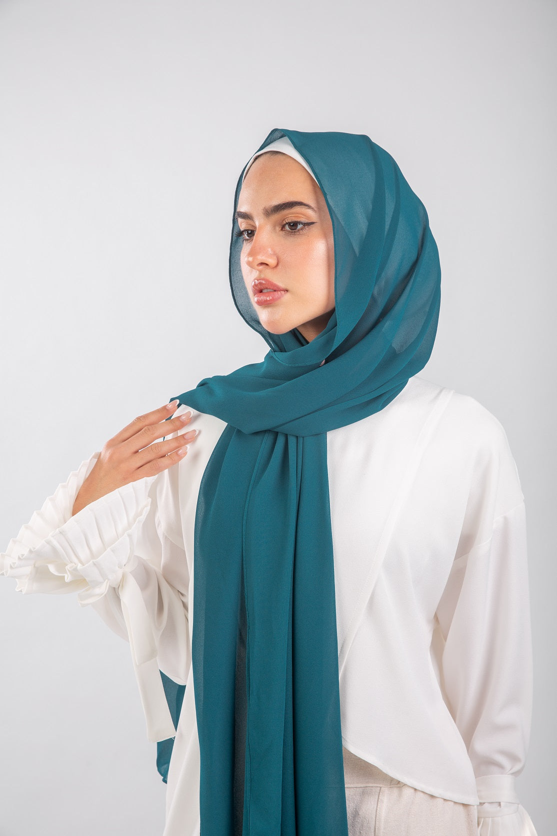 Essential Chiffon Hijab-Petrol