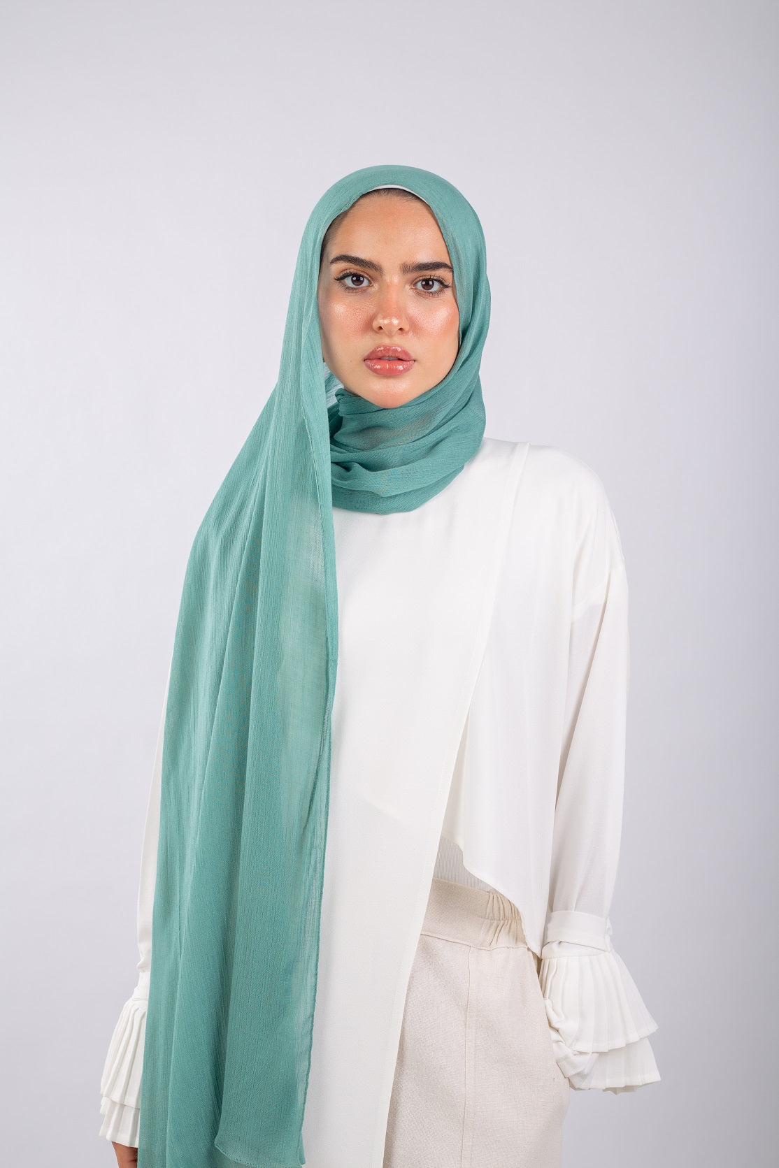 Crinkle Modal Hijab - Turquoise