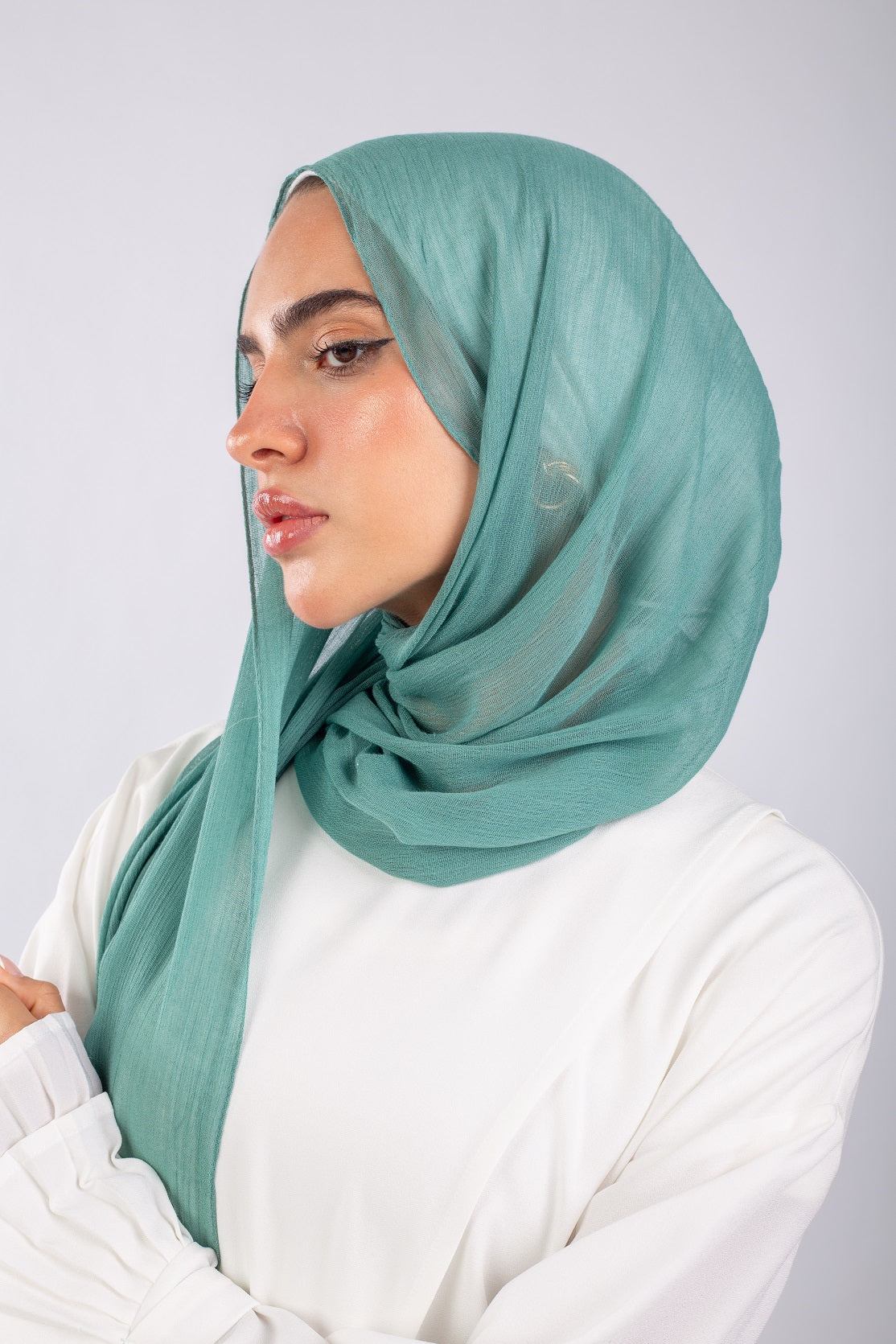 Crinkle Modal Hijab - Turquoise