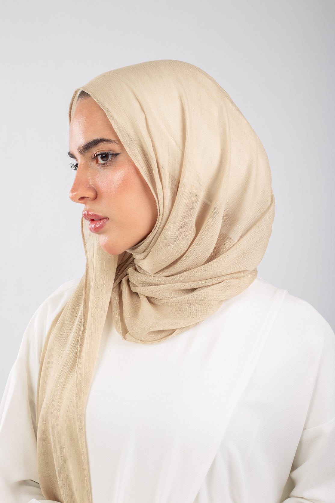 Crinkle Modal Hijab -Birch beige