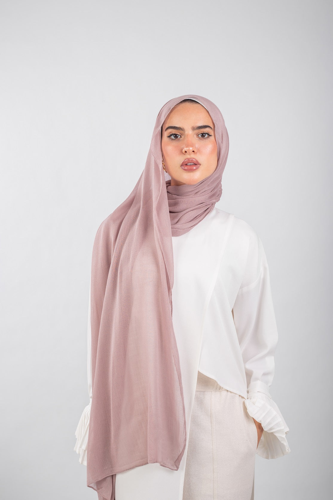 Crinkle Modal Hijab - Raspberry Glace