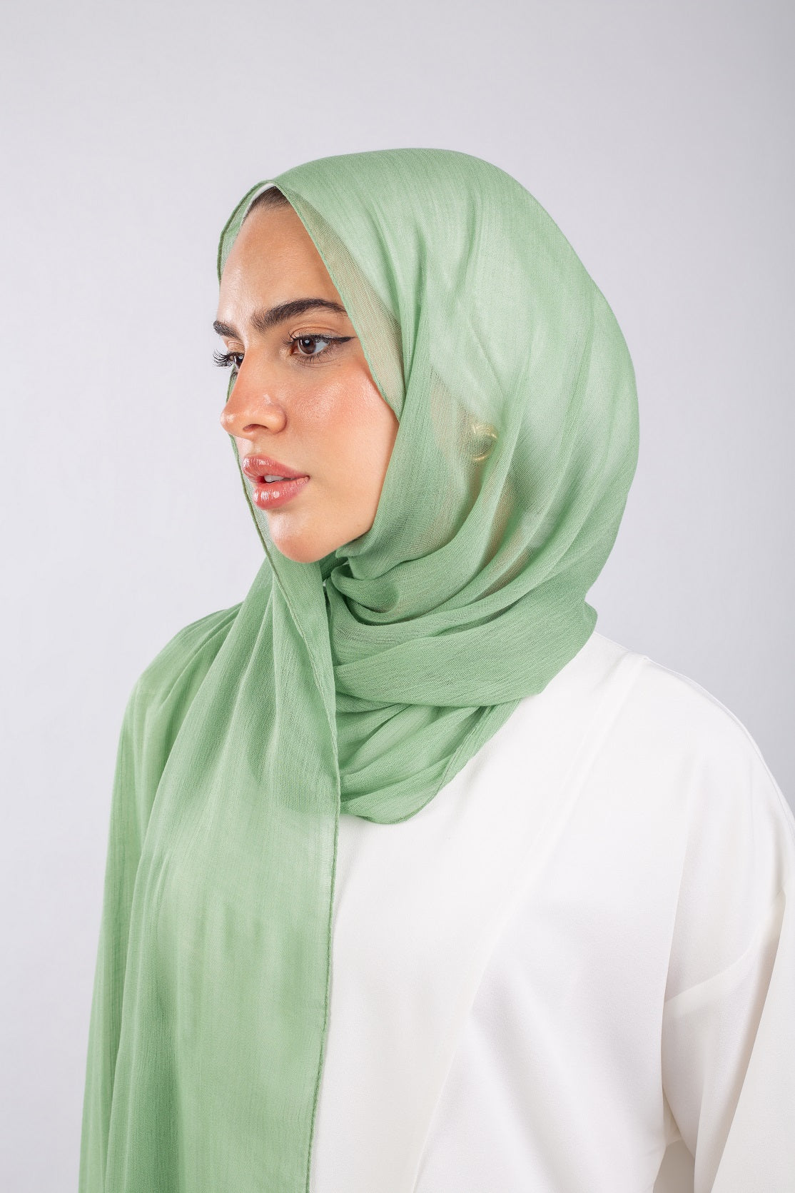 Crinkle Modal Hijab - Seafoam Green