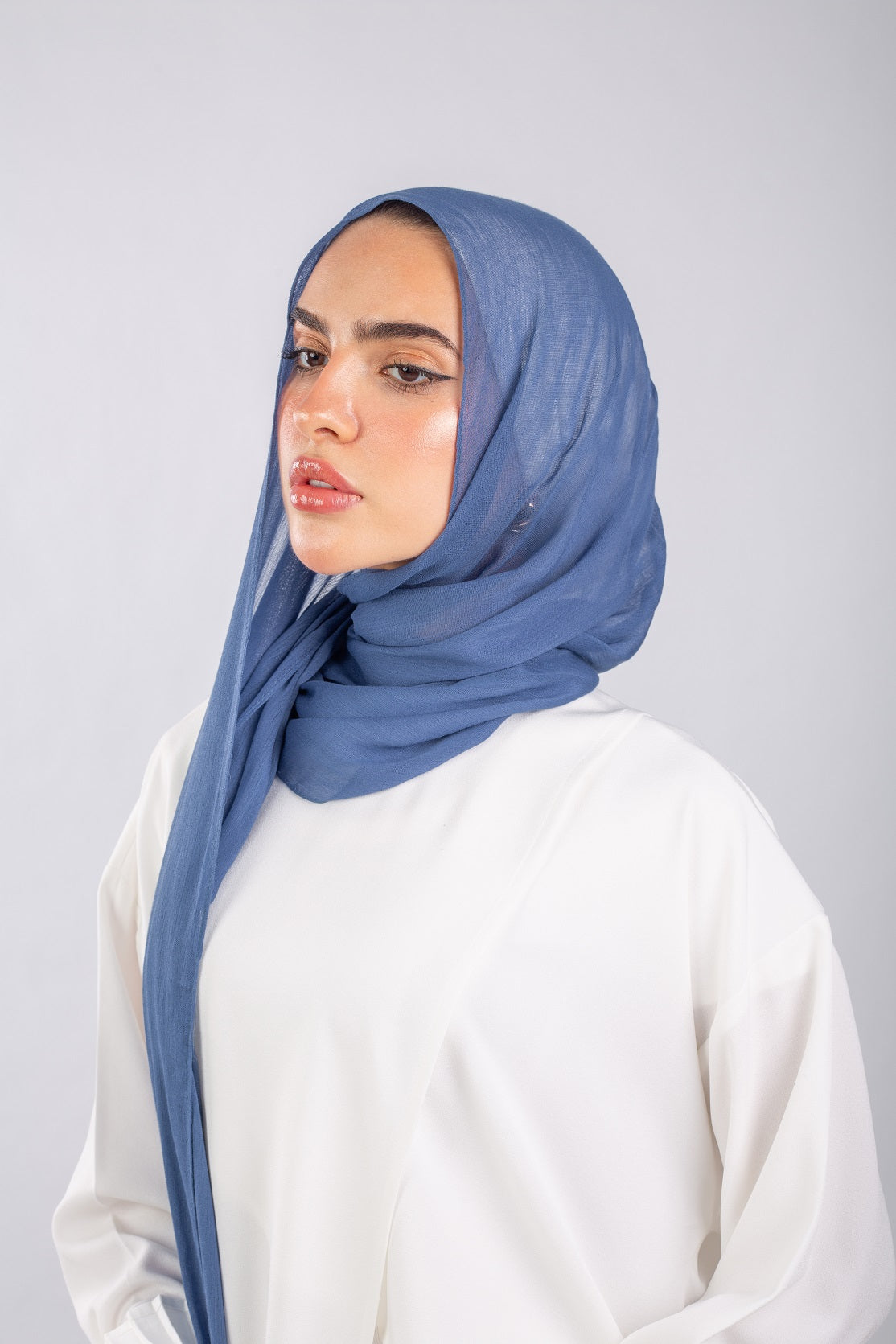 Crinkle Modal Hijab -Denim