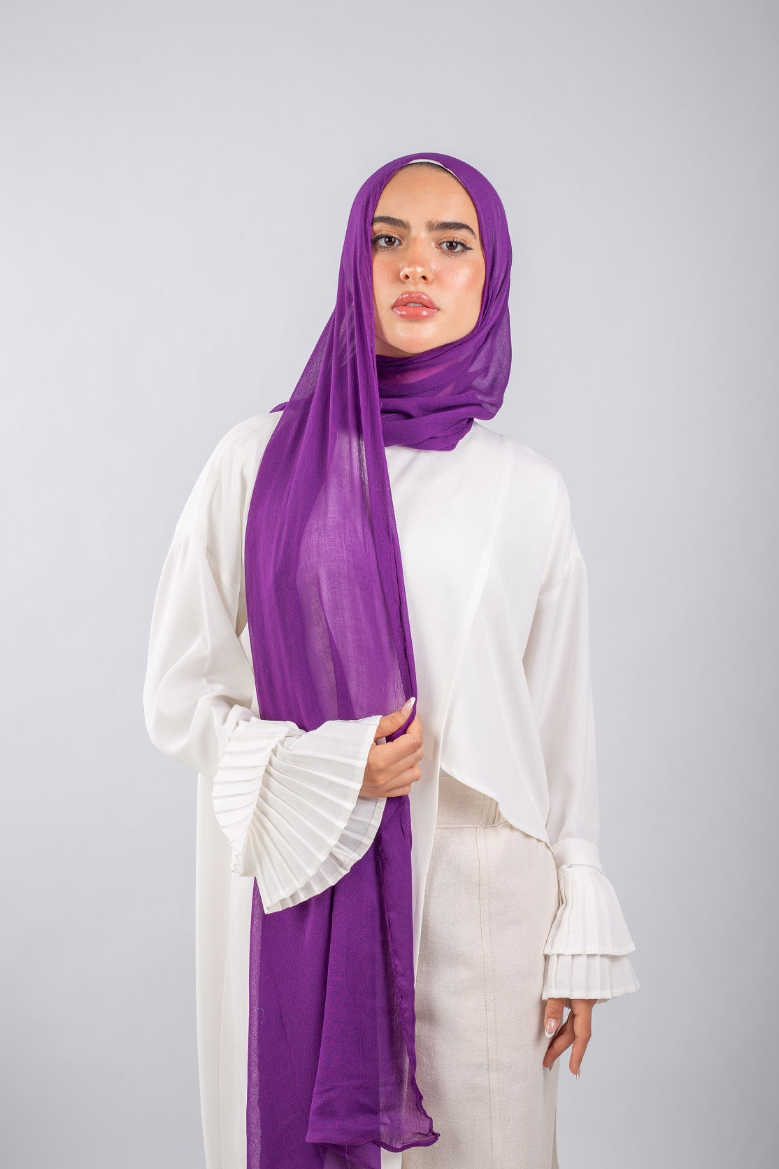 Crinkle Modal Hijab -Purple