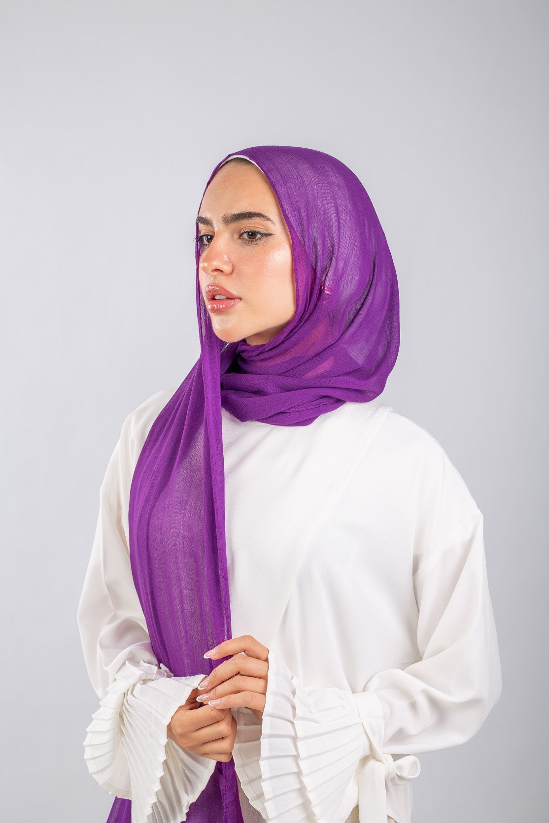 Crinkle Modal Hijab -Purple