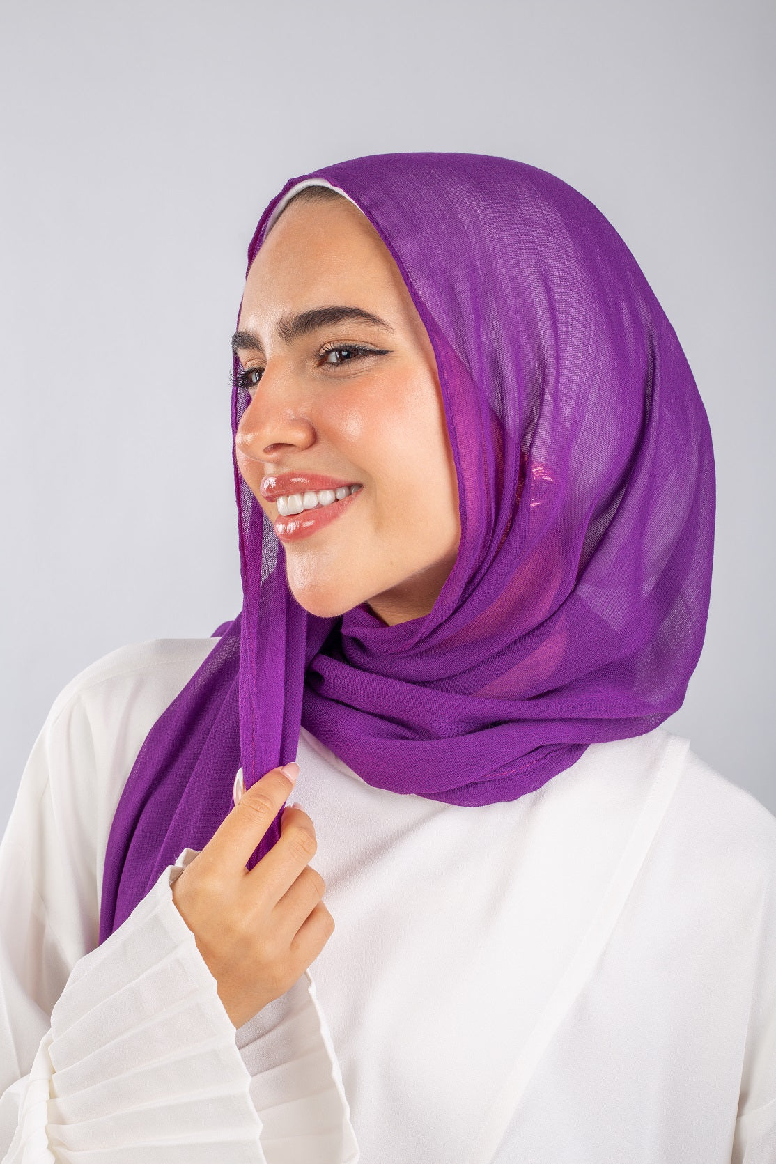 Crinkle Modal Hijab -Purple