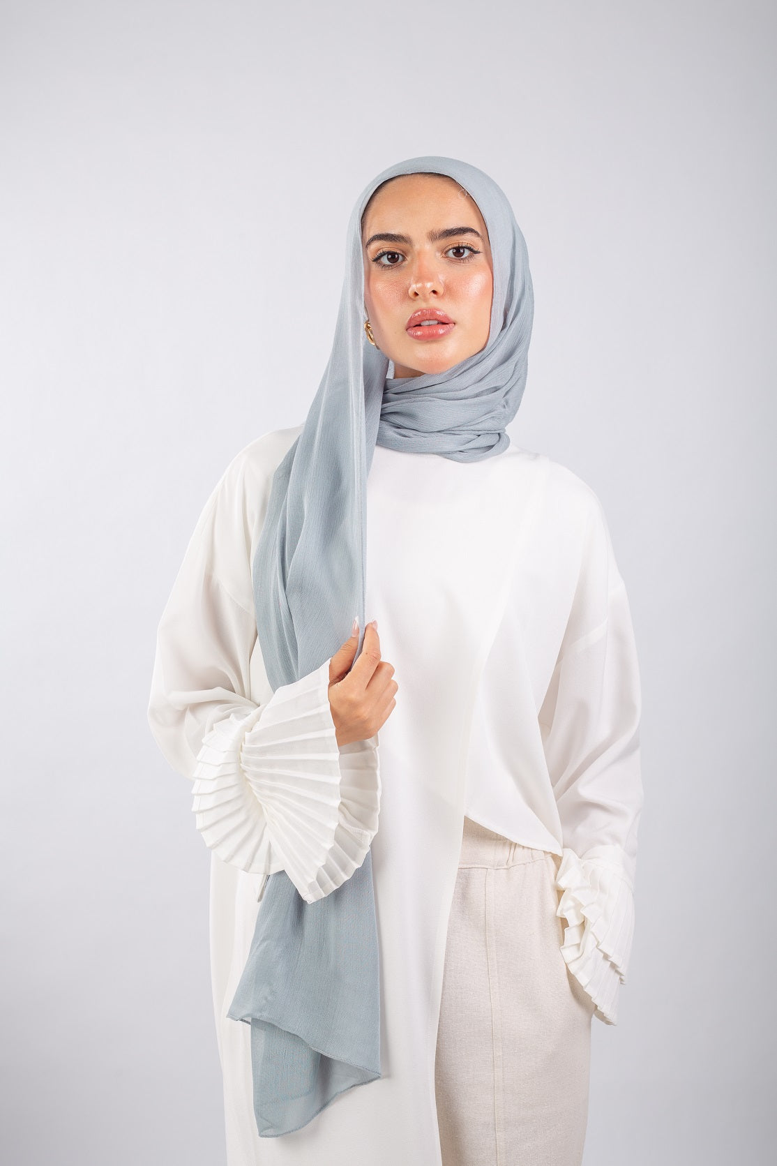 Crinkle Modal Hijab - Dolphin Grey