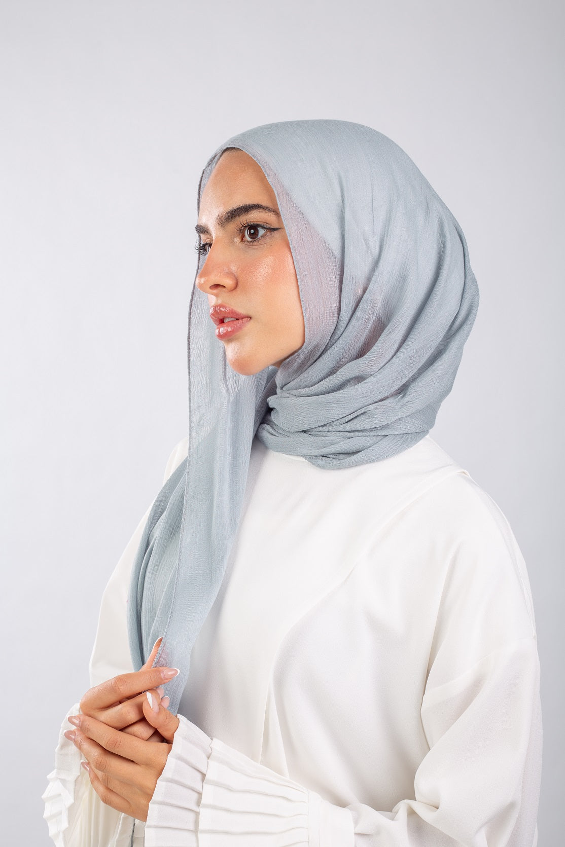 Crinkle Modal Hijab - Dolphin Grey