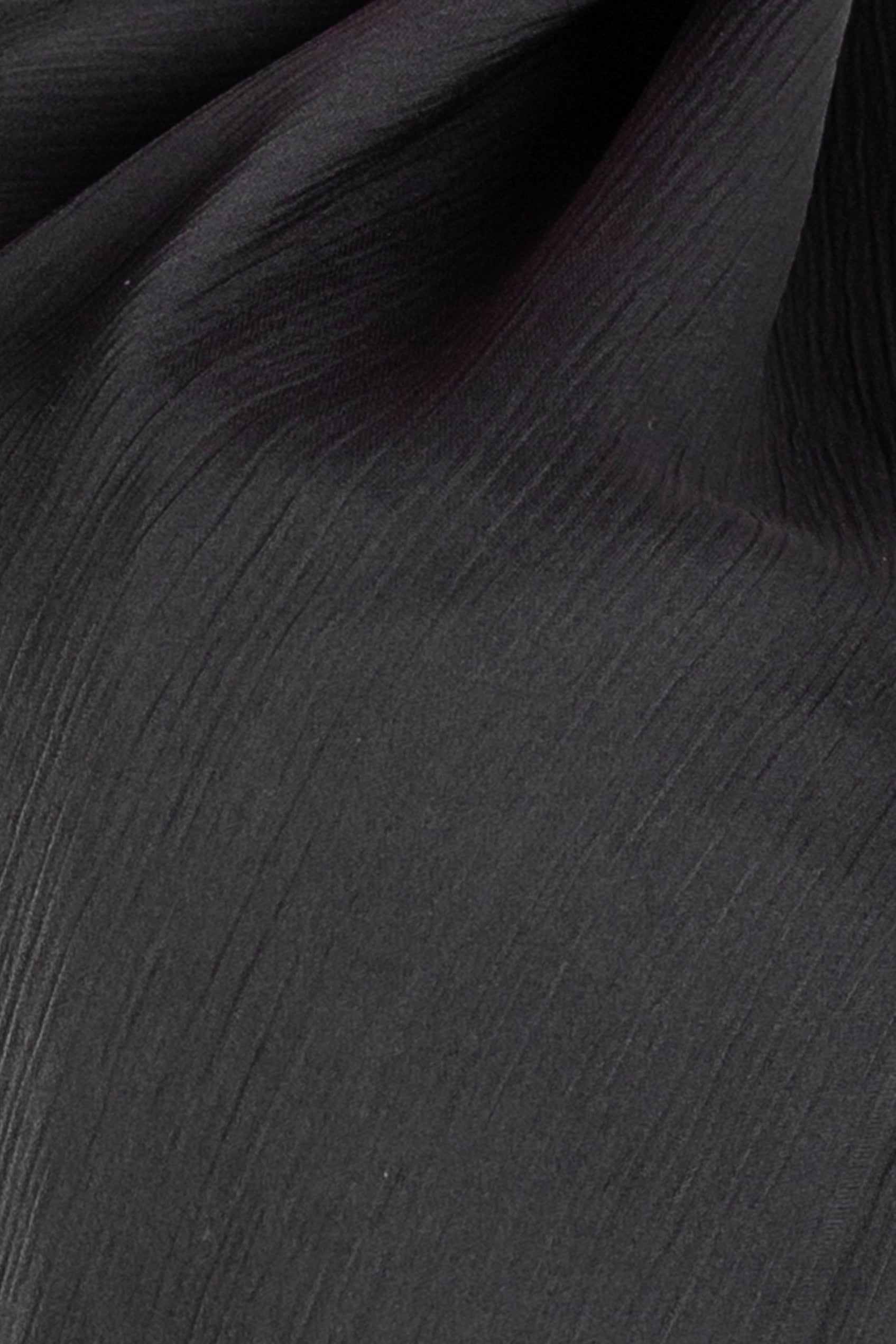 Crinkle Silk Satin Hijab-Black